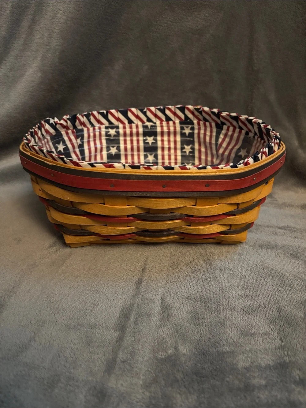 Longaberger Patriotic Red, White & Blue Woven Accent Basket